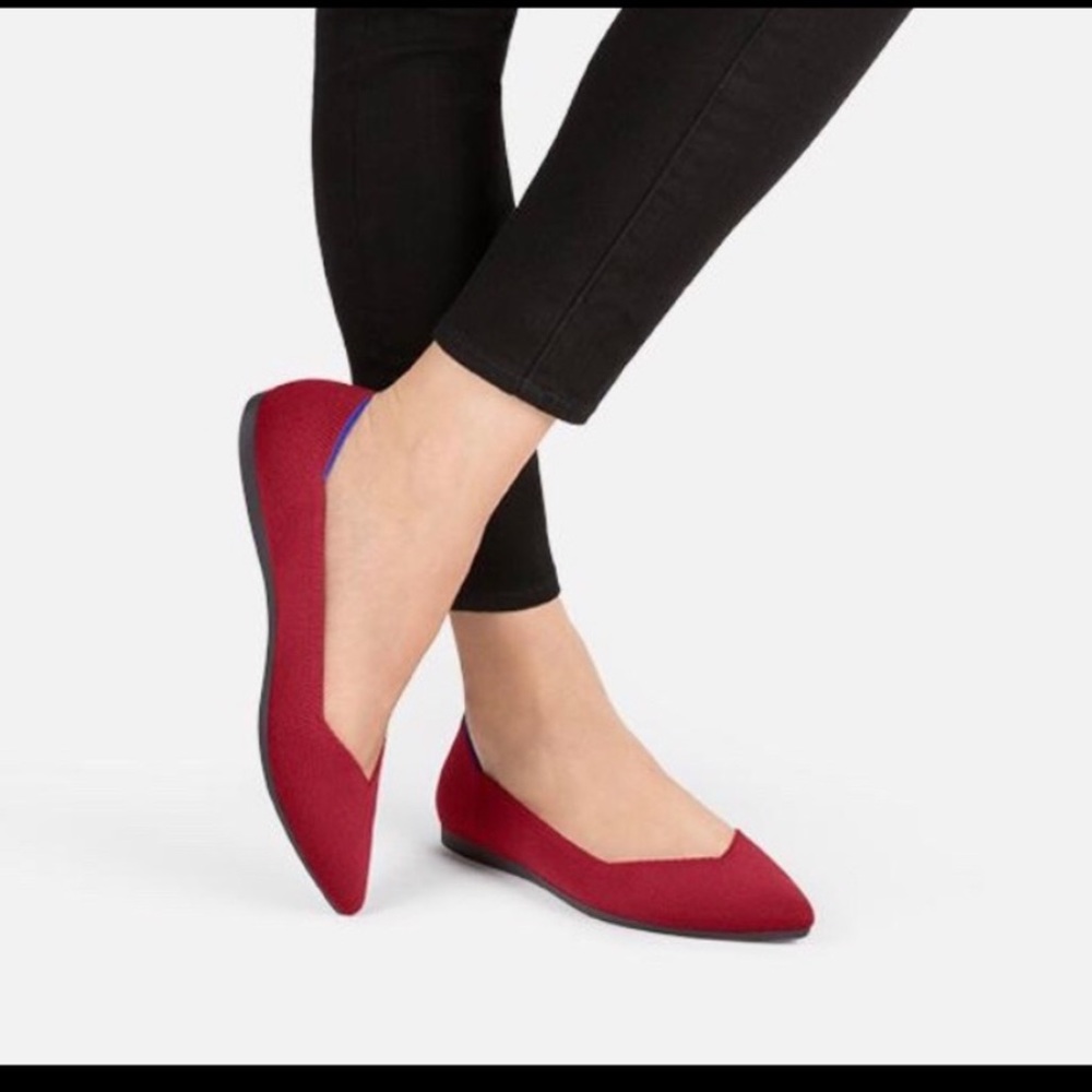 Rothy’s Chili Red The Point Flats Womens size 7